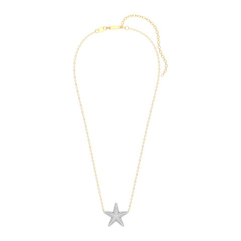 Star Pendant Necklace in White