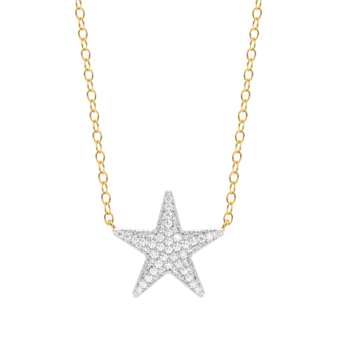 Star Pendant Necklace in White