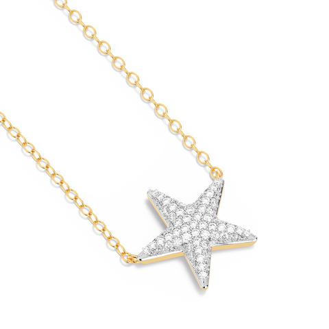Star Pendant Necklace in White