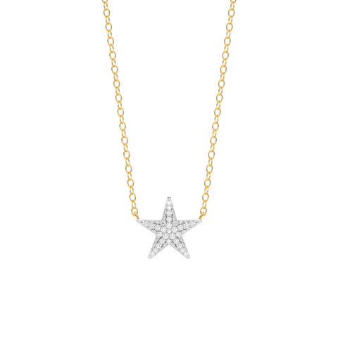 Star Pendant Necklace in White