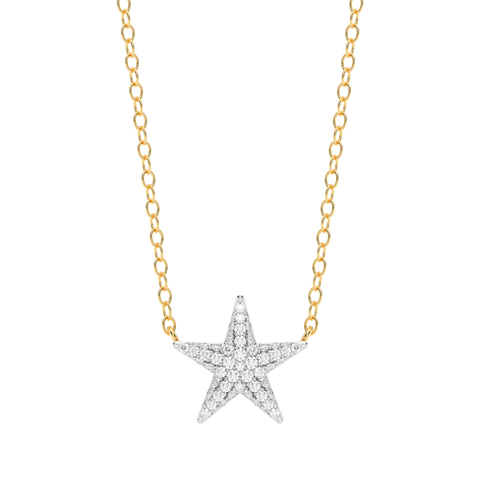Star Pendant Necklace in White