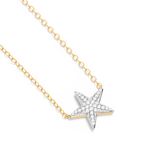 Star Pendant Necklace in White