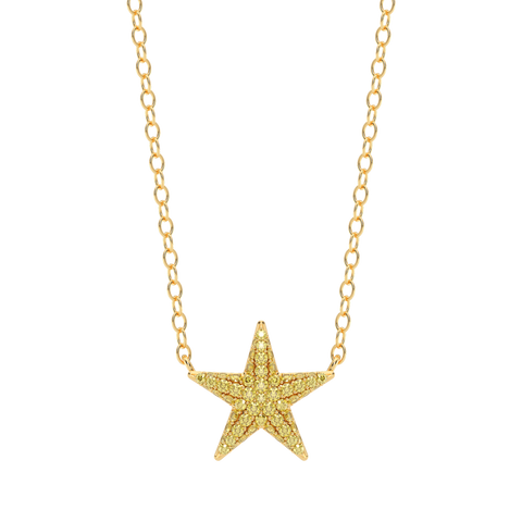 Star Pendant Necklace in Yellow