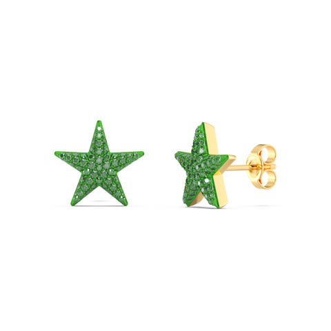 Star Studs in Green