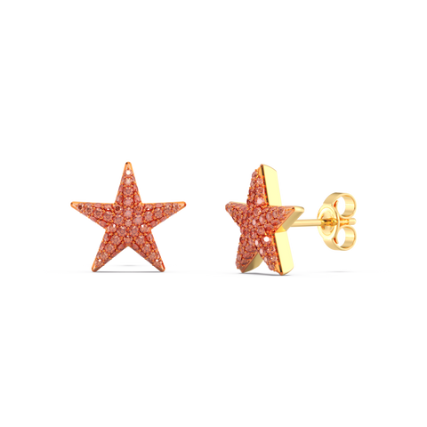 Star Studs in Orange