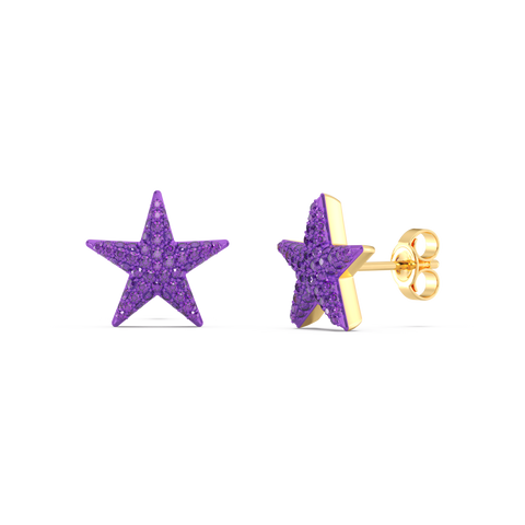 Star Studs in Purple