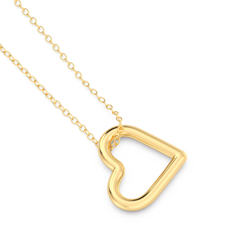 Whole Heart Pendant Necklace in Gold