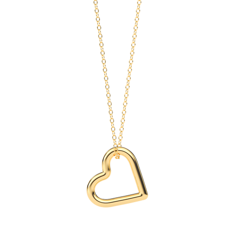 Whole Heart Pendant Necklace in Gold