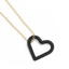 Whole Heart Pendant Necklace in Black