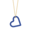 Whole Heart Pendant Necklace in Blue