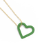 Whole Heart Pendant Necklace in Green