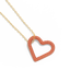 Whole Heart Pendant Necklace in Orange
