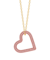 Whole Heart Pendant Necklace in Pink