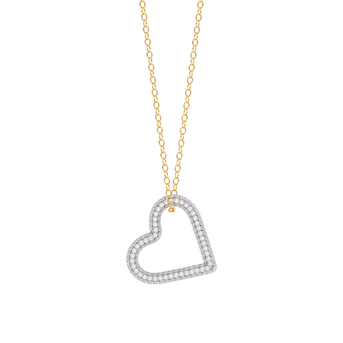 Whole Heart Pendant Necklace in White