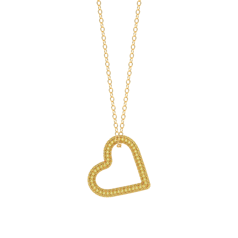 Whole Heart Pendant Necklace in Yellow