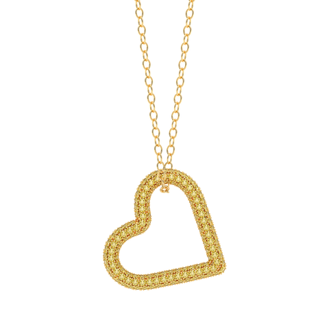 Whole Heart Pendant Necklace in Yellow